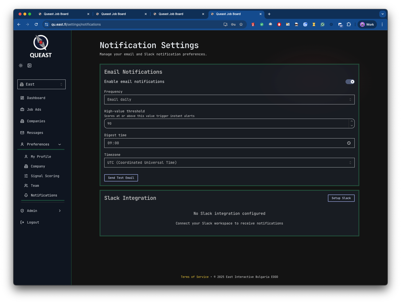 Notifications and delivery options
